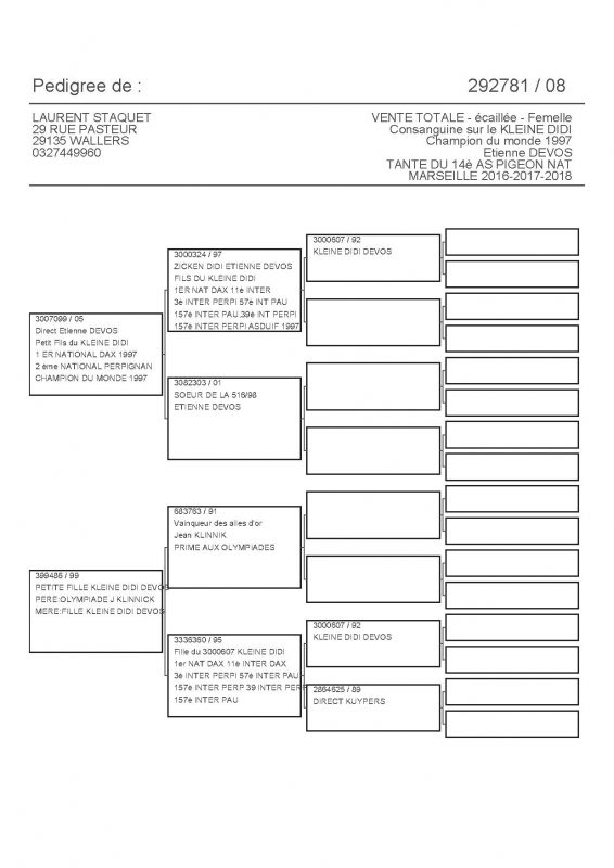 292781 PEDIGREE