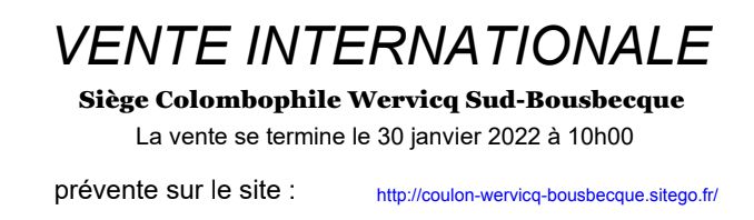 VENTE INTERNATIONALE – Wervicq Sud-Bousbecque (59)