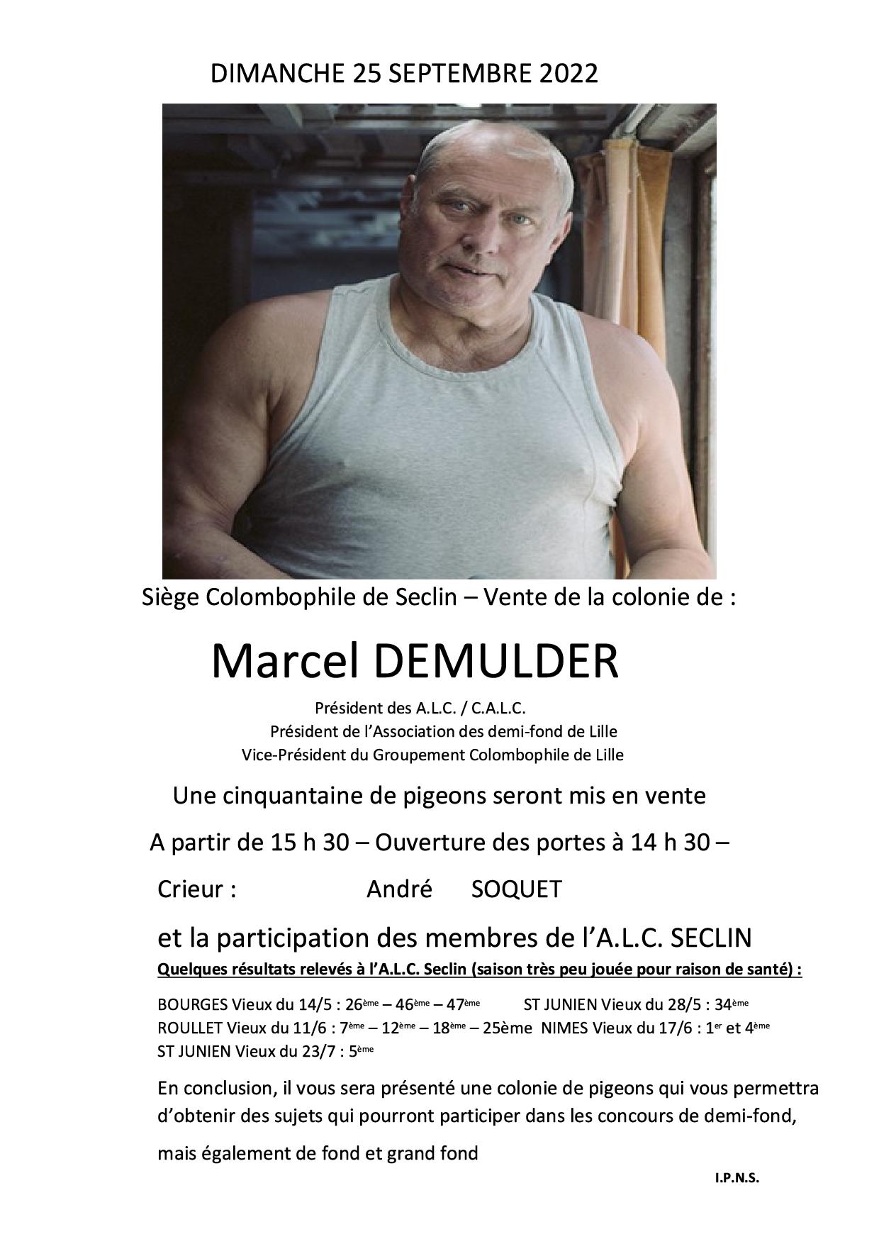 Vente Marcel Demulder Francolomb