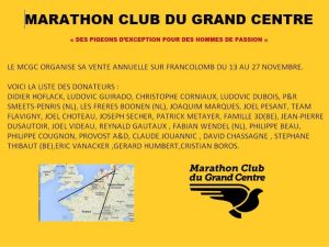 Vente de Bons : MCGC – Marathon Club du Grand Centre