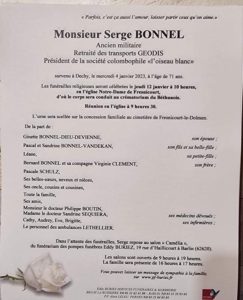 Décès de M. Serge BONNEL de Fresnicourt
