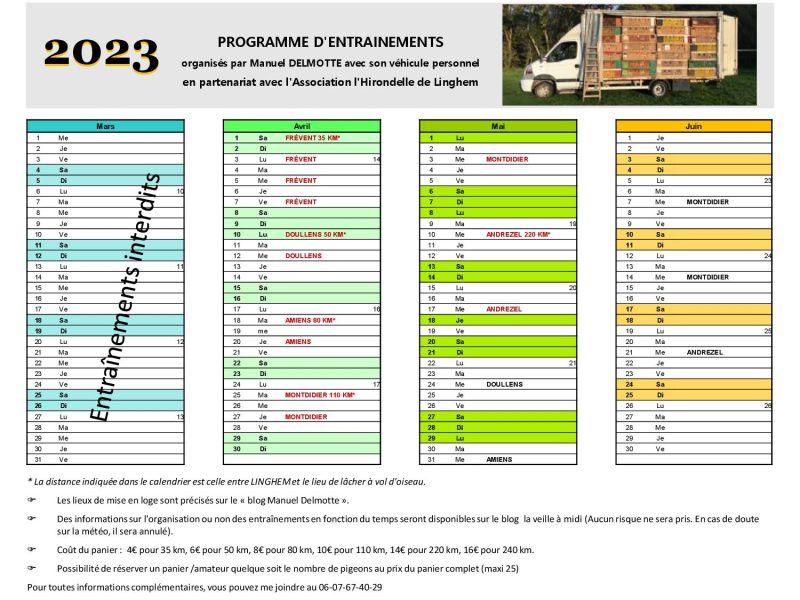 Entraînements organisés par Manuel Delmotte