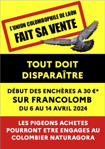 Vente de Bons : Union Colombophile de LAON