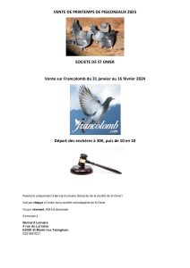 Vente de Bons : Société Colombophile de ST OMER