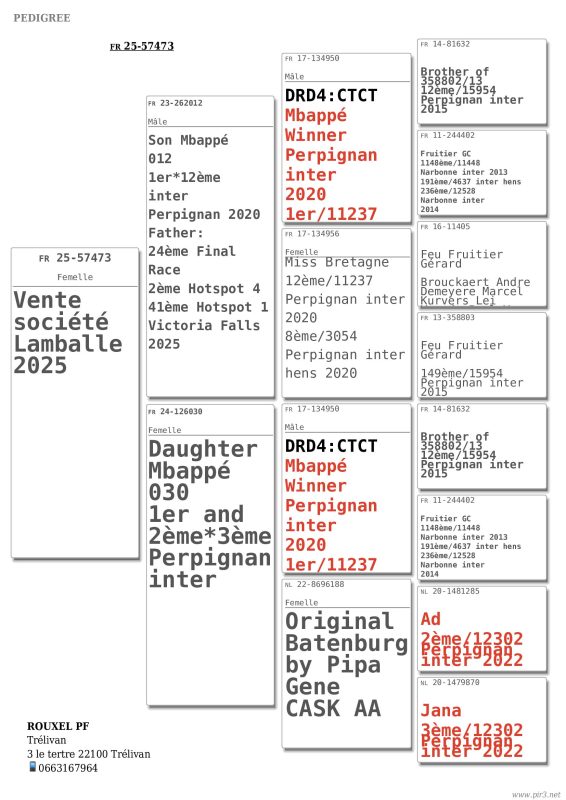 Rouxel pedigree 25 057473