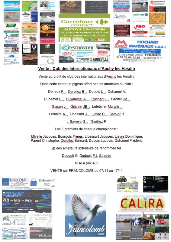 Vente de Bons : Club des Internationaux de AUCHY LES HESDIN