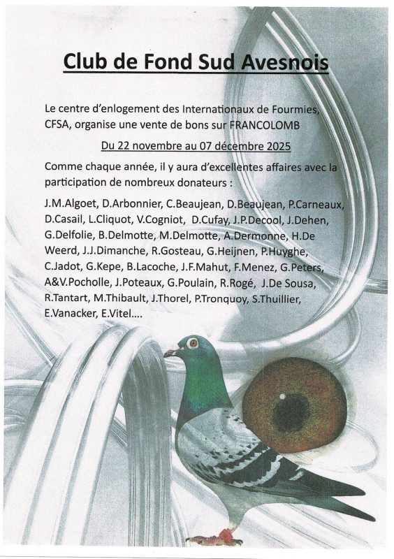 Vente de Bons : CFSA – Cub de Fond Sud Avesnois