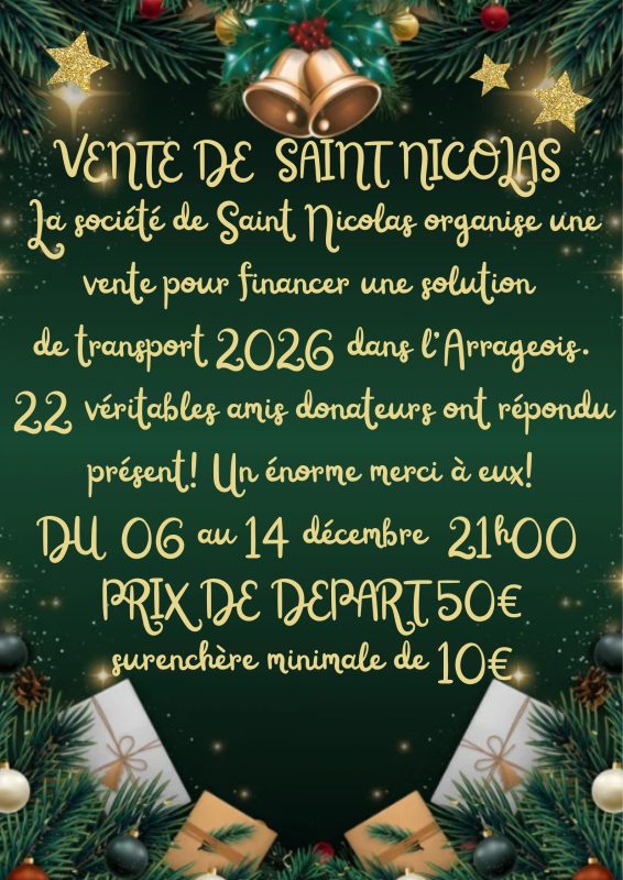 Vente de Bons : Eclair de ST NICOLAS