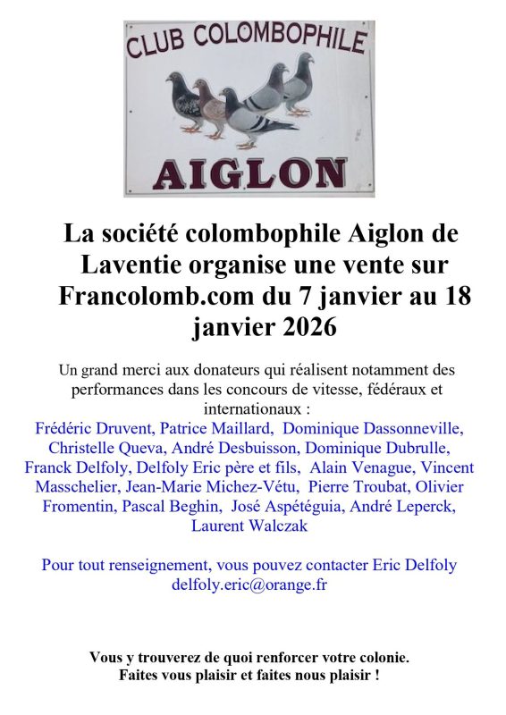 Vente de Bons : Aiglon de LAVENTIE
