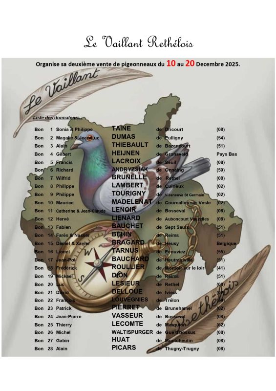 Vente de Bons : LE VAILLANT RETHELOIS