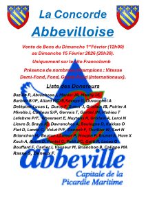 Vente de Bons : La Concorde ABBEVILLE