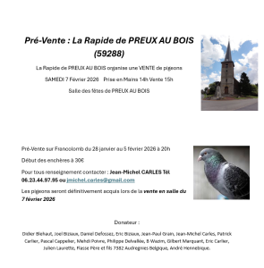 Pré-Vente : La Rapide de PREUX AU BOIS (59288)