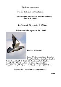 Pré-Vente : l’éclair de RIEUX EN CAMBRESIS