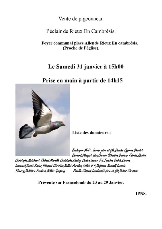 Pré-Vente : l’éclair de RIEUX EN CAMBRESIS