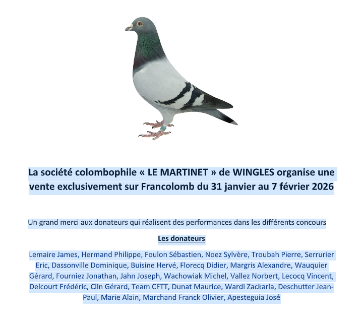 Vente de Bons : Le Martinet de WINGLES