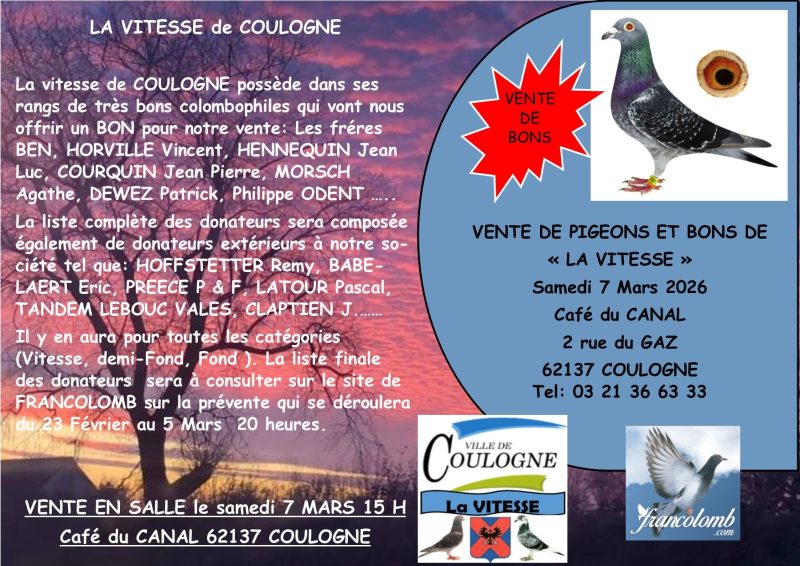 Pré-Vente : La Vitesse de COULOGNE