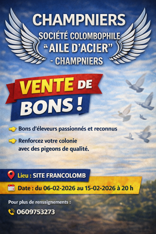 Vente de Bons : L&rsquo;Aile d&rsquo;Acier de CHAMPNIERS (Angoulême)