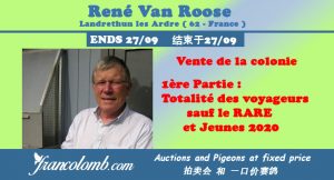 Vente : René VAN ROOSE de Landrethun les Ardres : Partie 1 – Voyageurs + Jeunes 2020